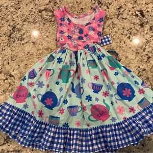 Eleanor Rose size 3-4 Rhonda dress! Blue and pink tea cup dress